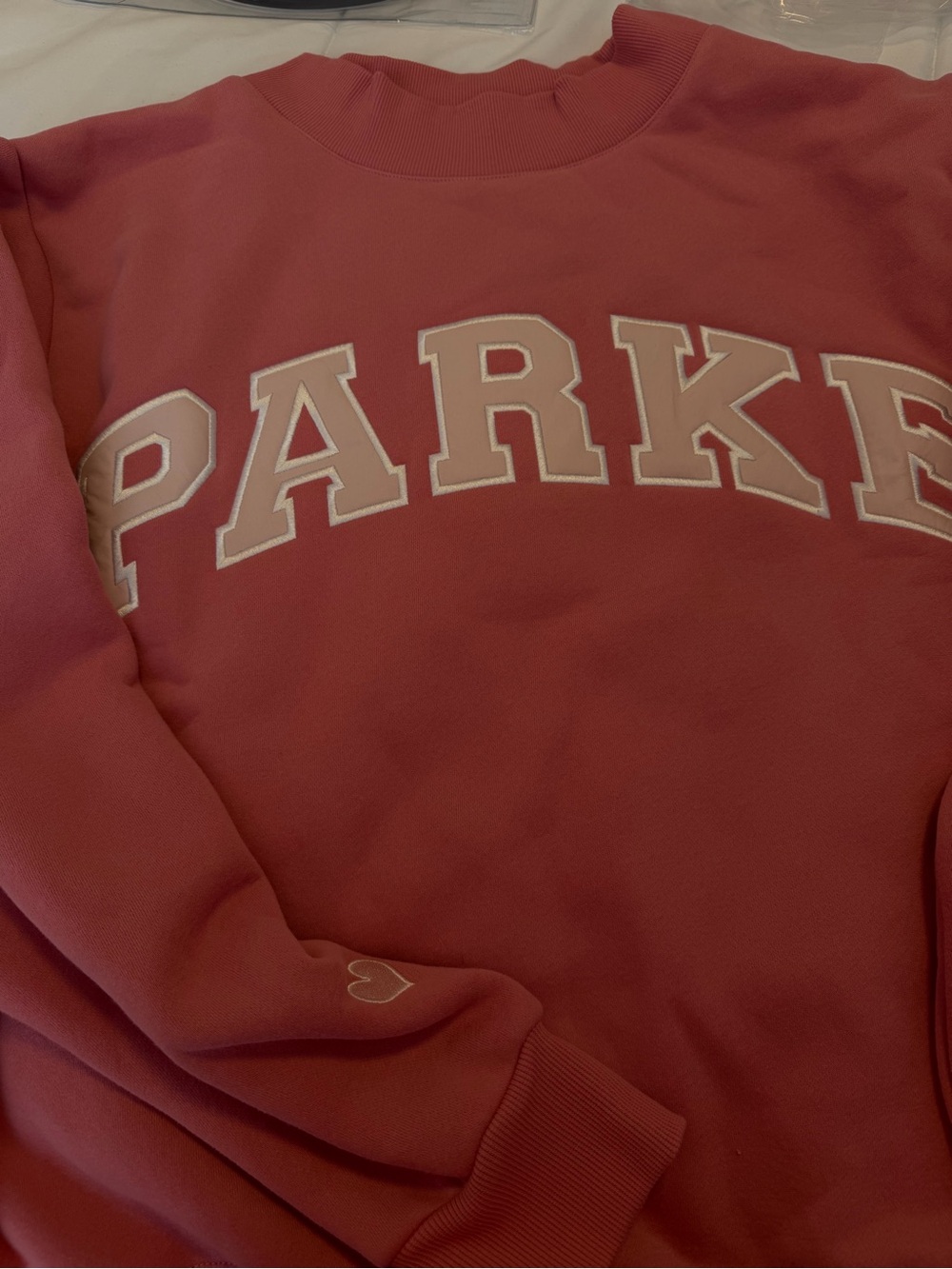 parke pink aid mock neck